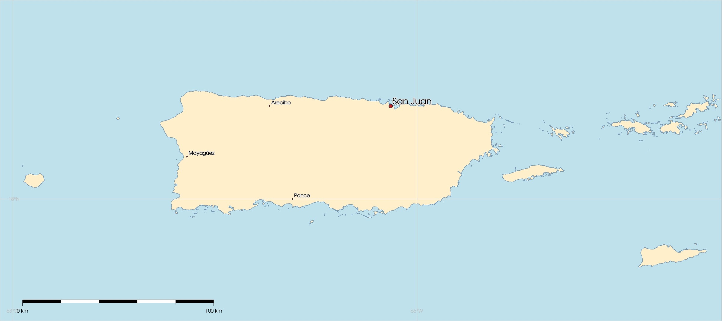 Blank Puerto Rico Map Printable