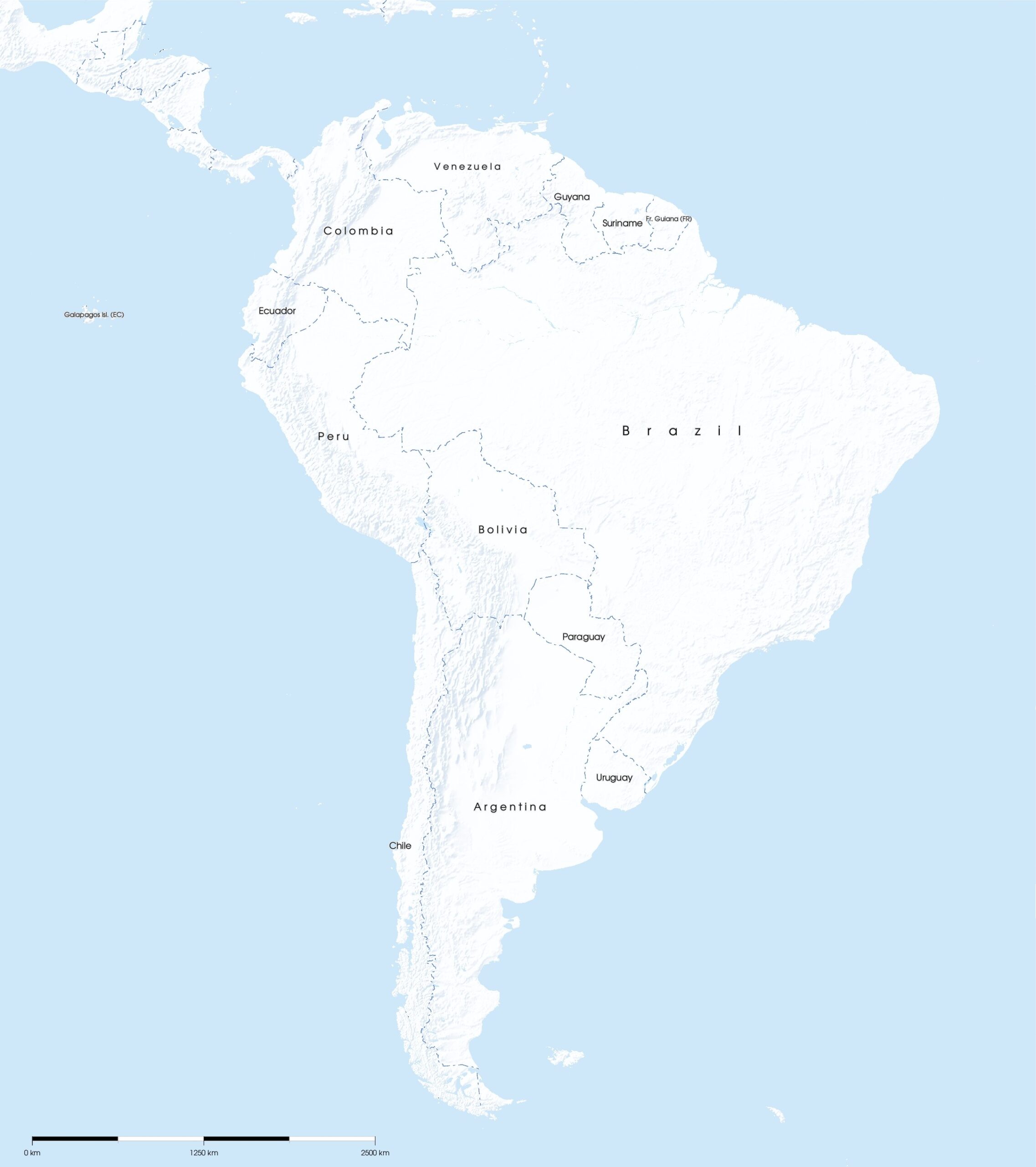 A4 Printable Map Of South America