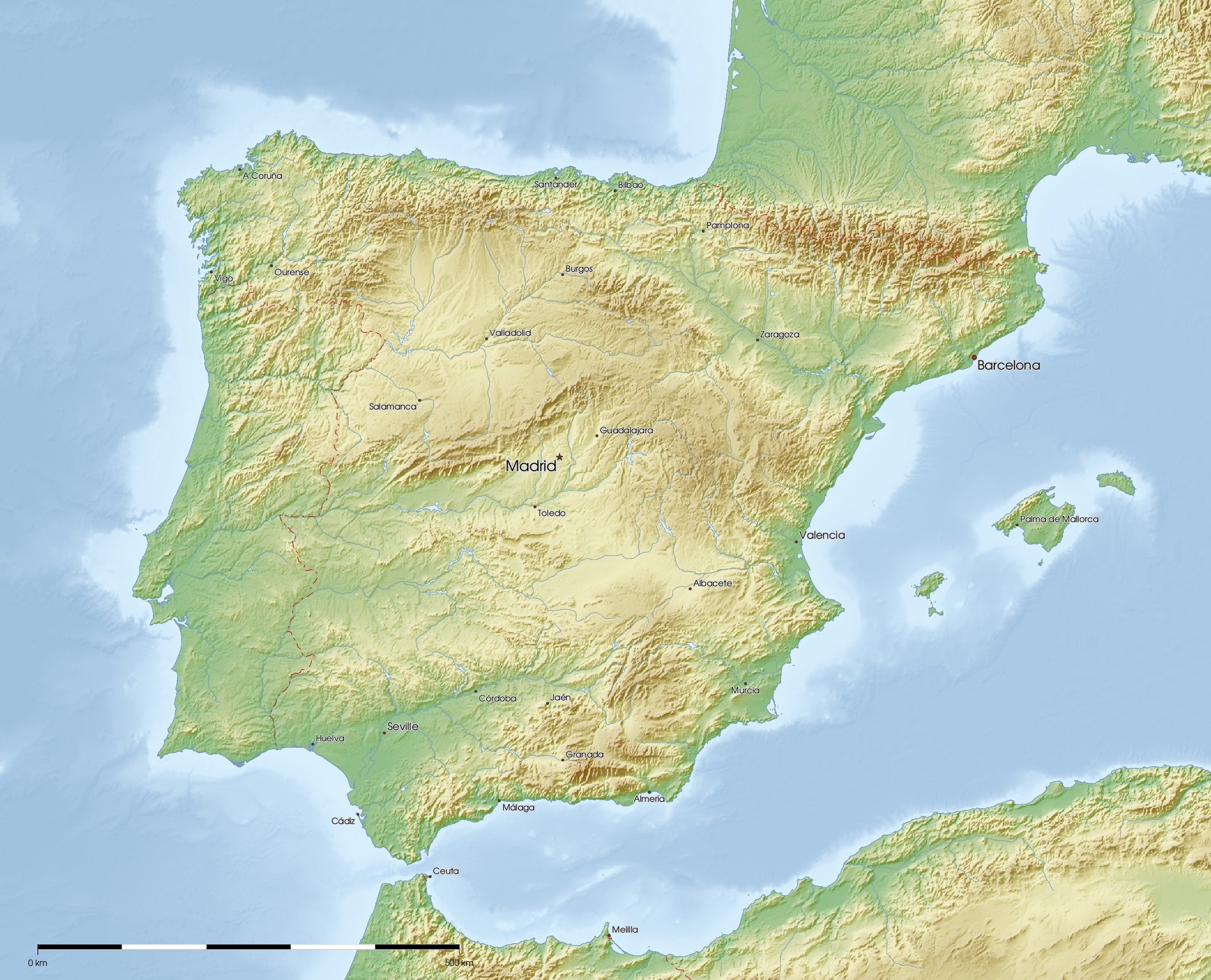 Free Printable Map Of Spain And Portugal