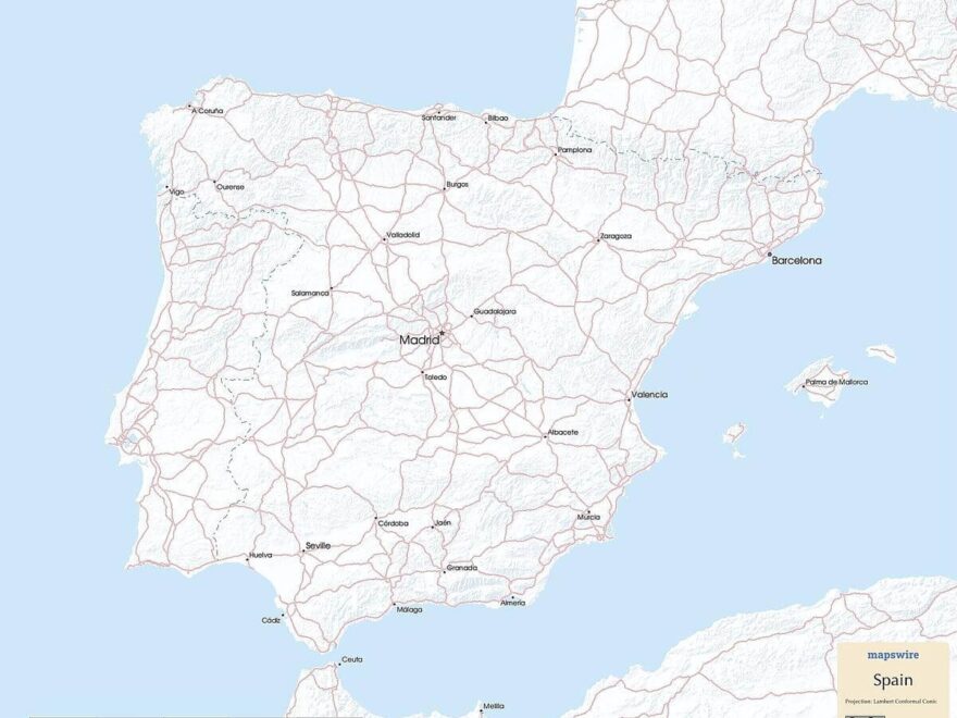 Free Maps Of Spain Mapswire