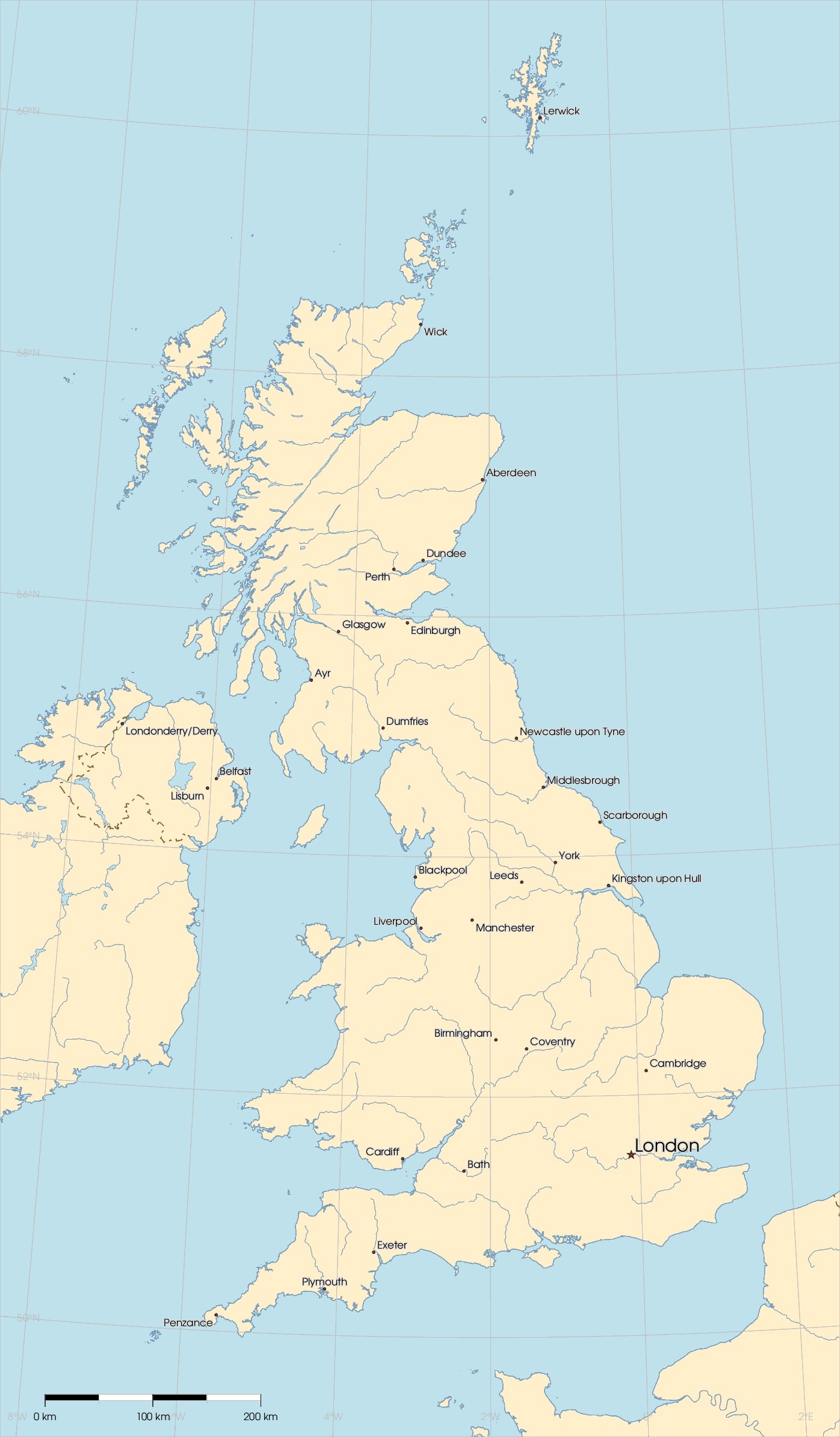 Map Of The Uk A4 Printable