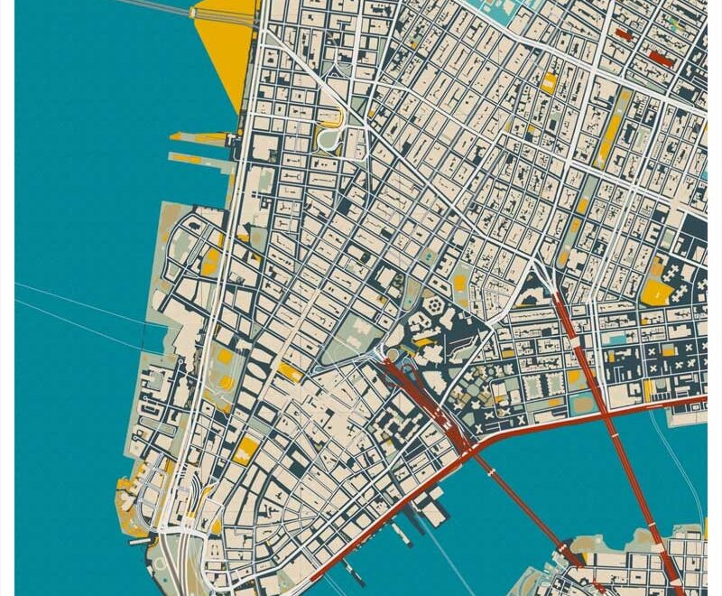 Free New York City Street Map Poster Craft Oak