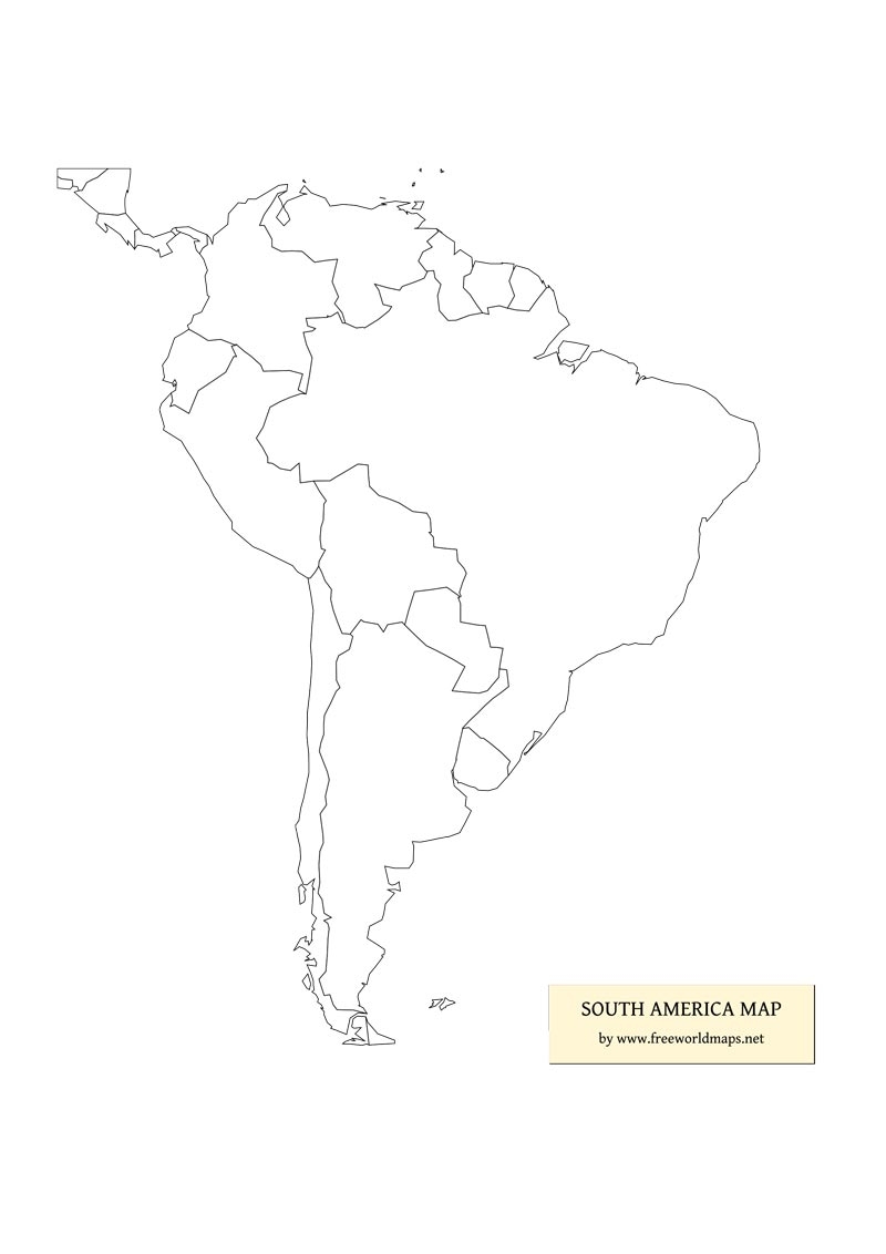 Free Printable Map Of South America