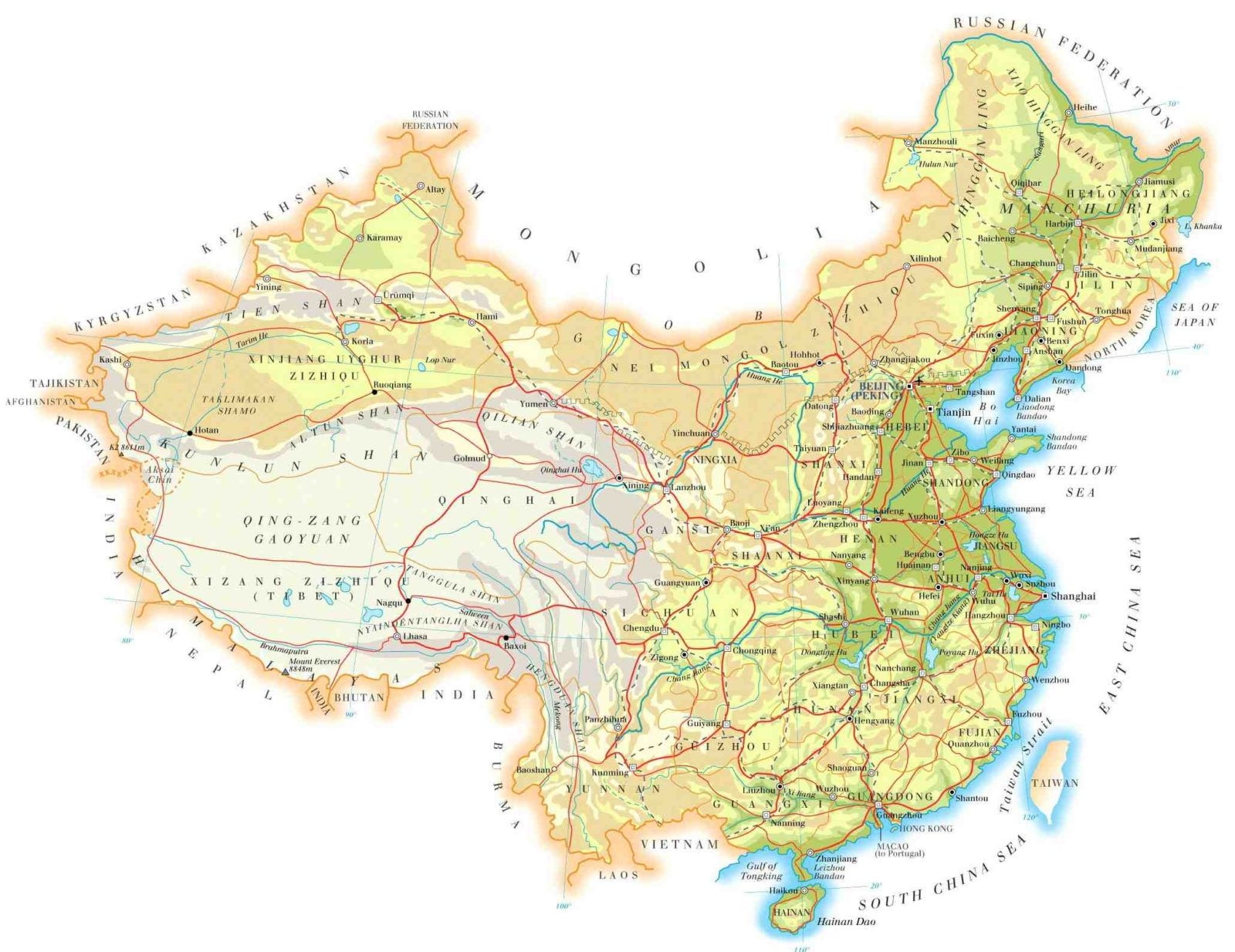 Free Printable Map Of China