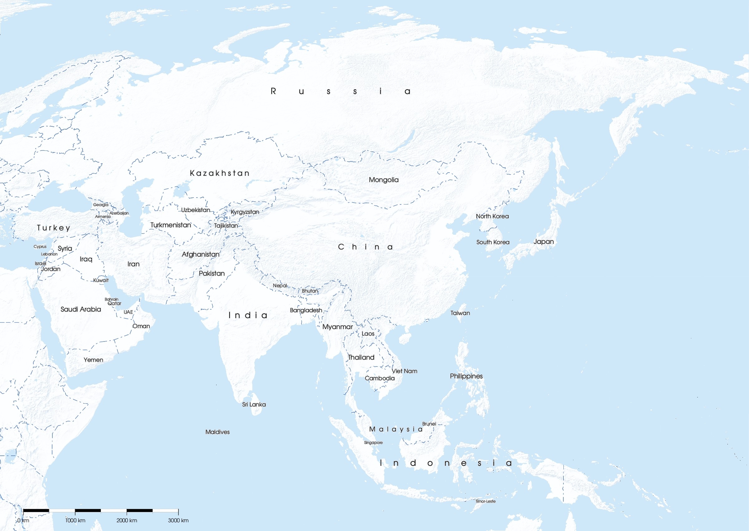 Free Printable Blank Map Of Asia Worksheets Library