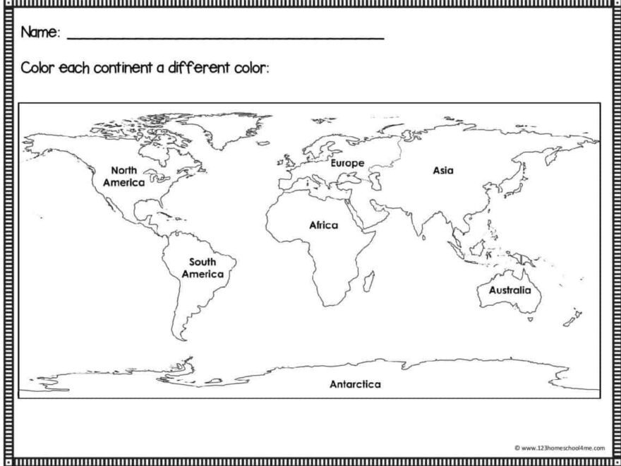 FREE Printable Blank Maps For Kids World Continent USA Worksheets Library