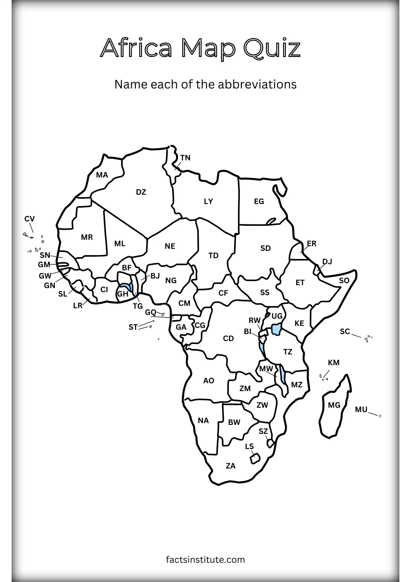 Blank Printable Map Of Afria