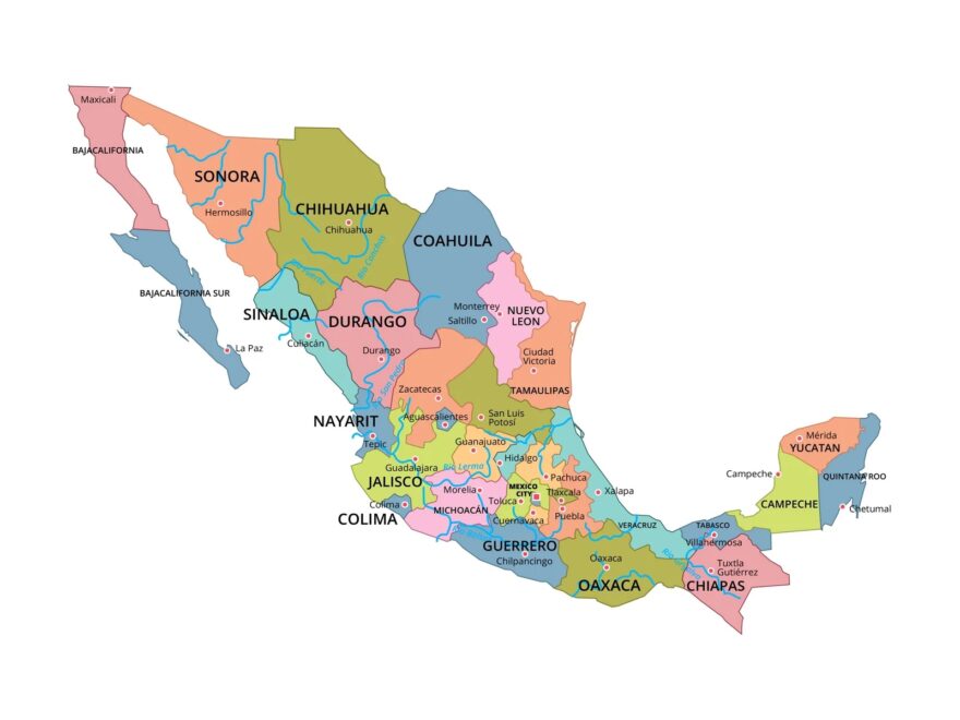 Free Printable Mexico Maps With Cities
