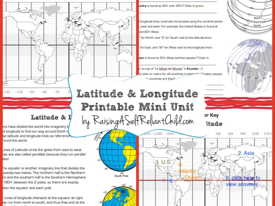 Free Printable Mini Unit Latitude And Longitude For Kids