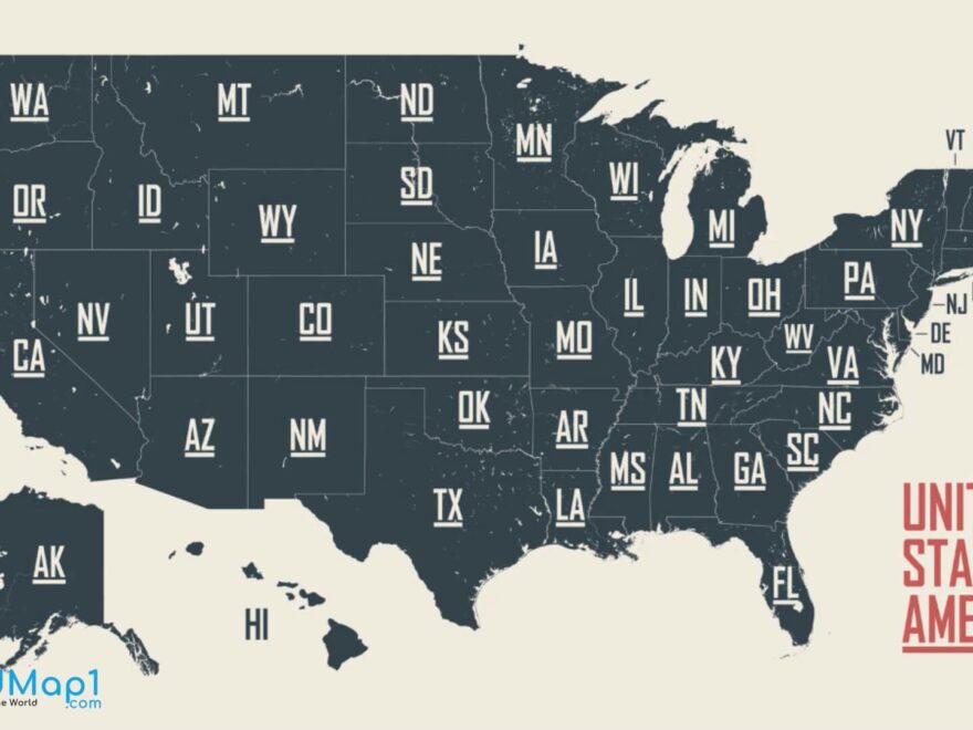 Free Printable United States Map With States