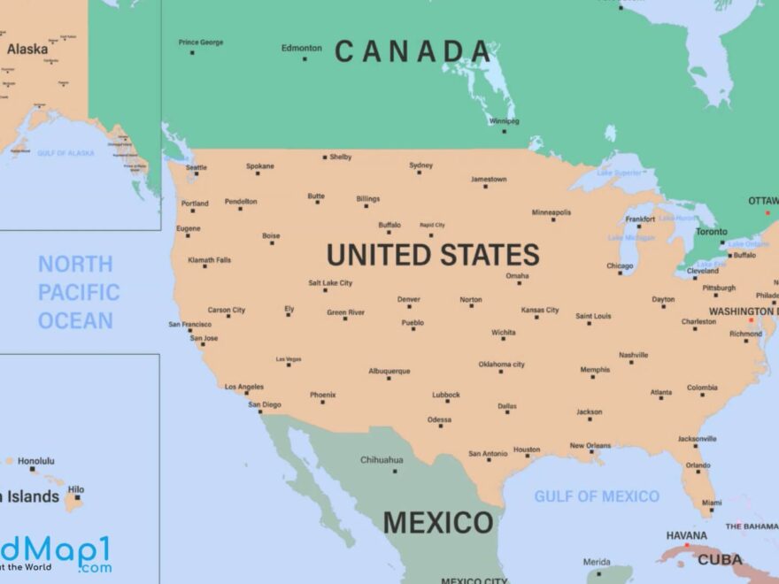 Free Printable United States Map With States