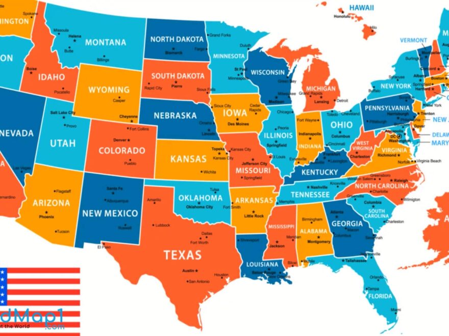 Free Printable United States Map With States