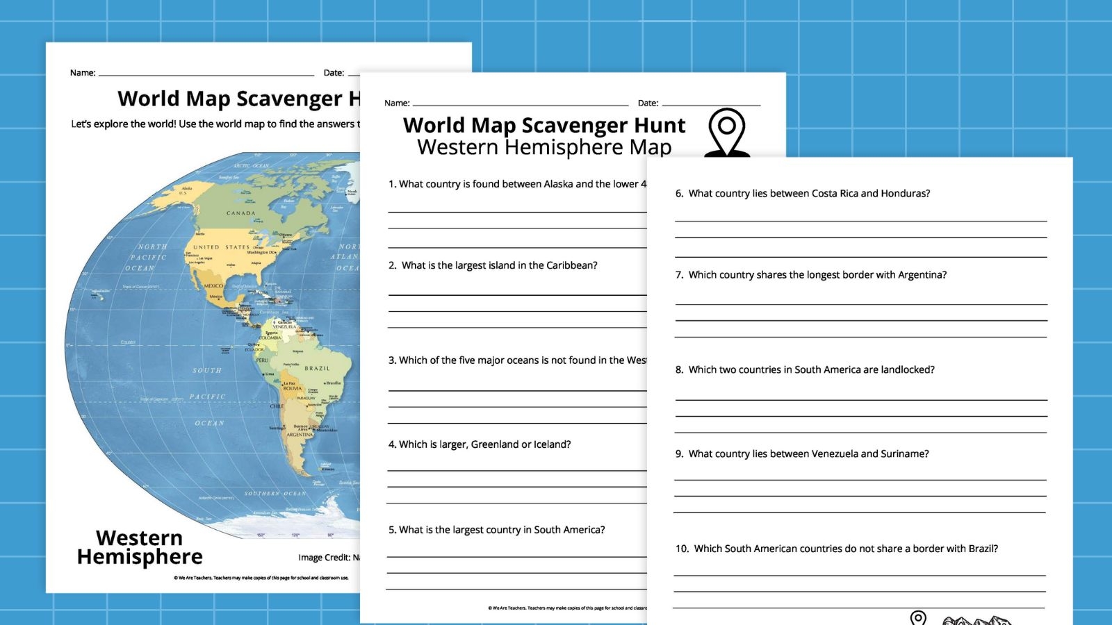Blank World Map Printable Worksheet