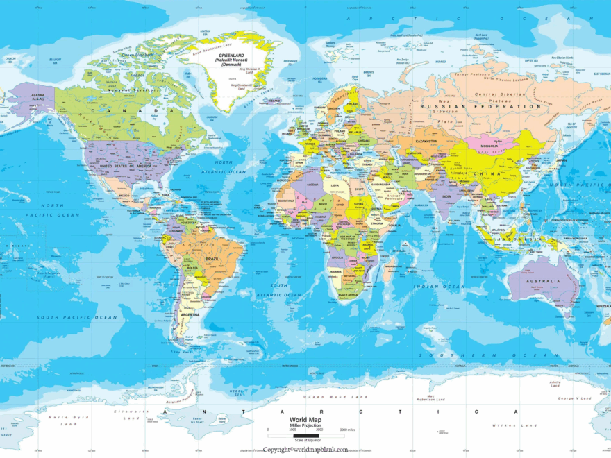 Free Printable World Map Poster For Kids PDF