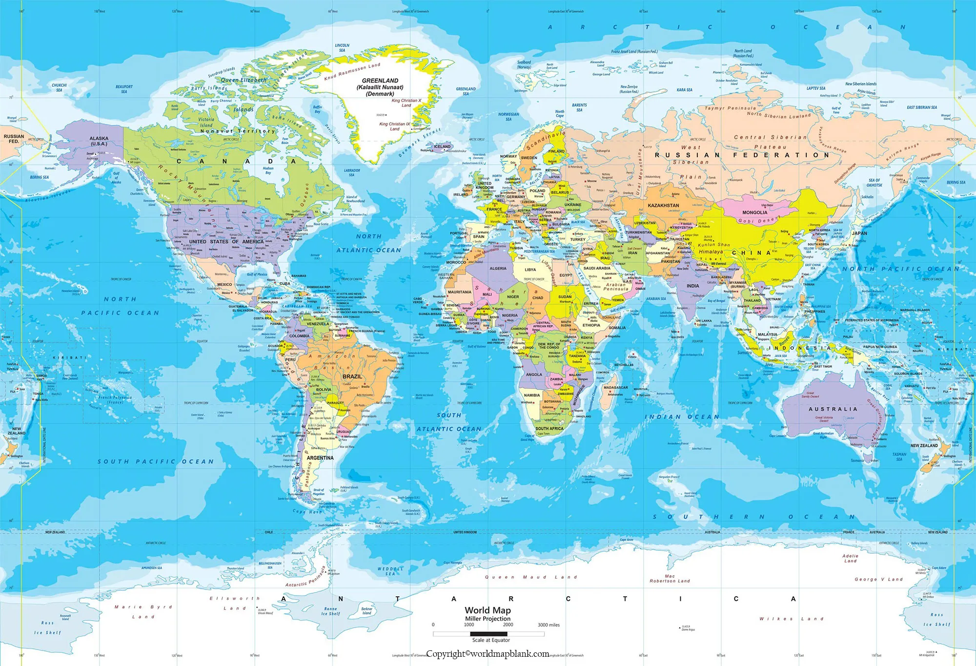 Free Printable World Map Poster For Kids PDF 