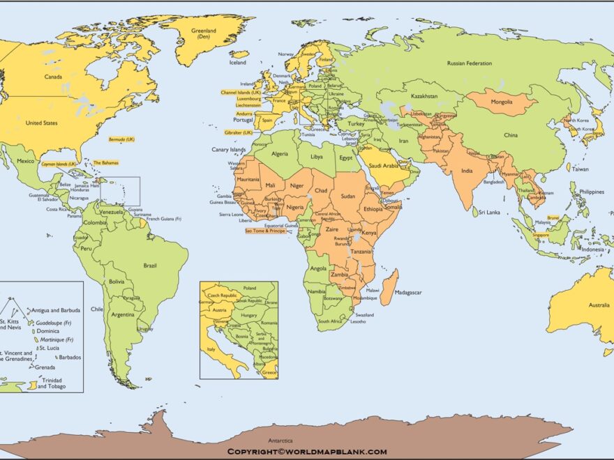 Free Printable World Map With Country Name List In PDF