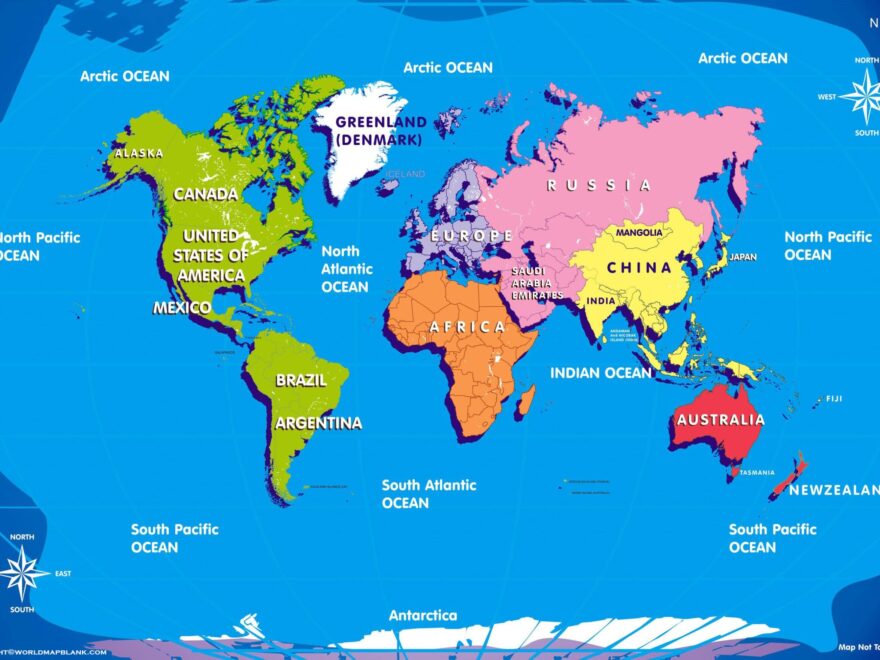 Free Printable World Map With Country Name List In PDF