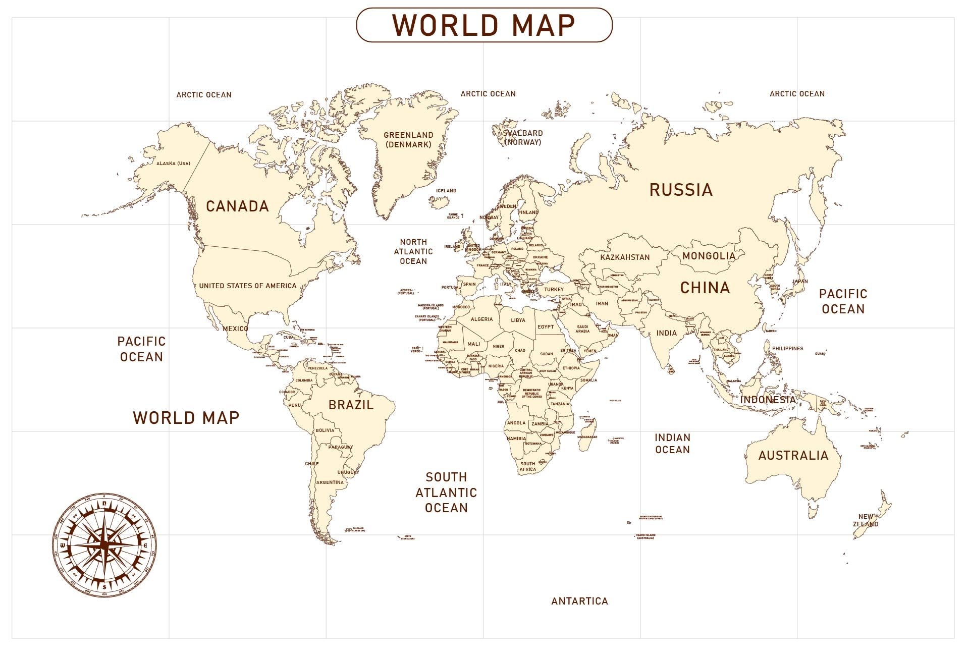Free Printable World Map Worksheets Library