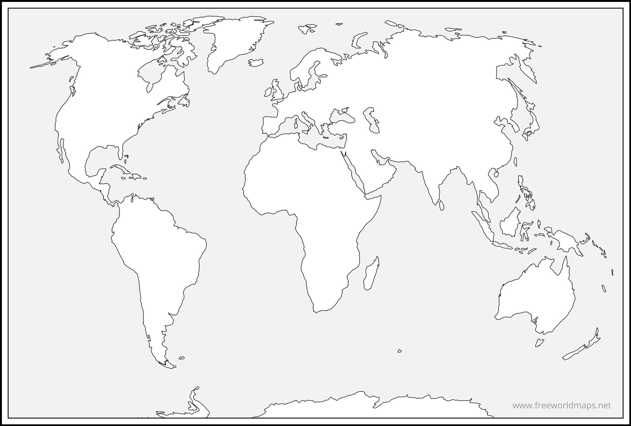 A3 World Map Printable Free
