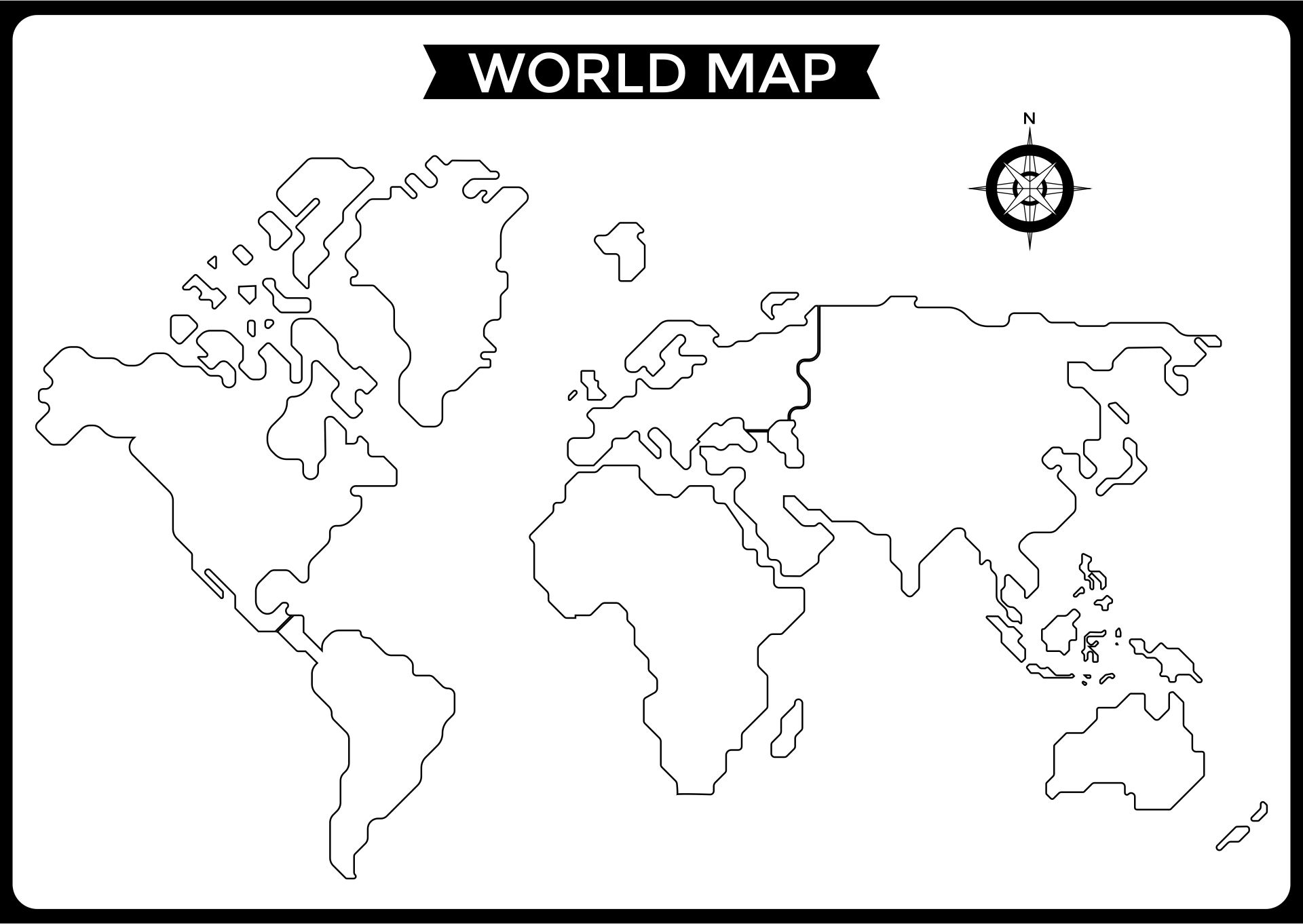 Free Printable World Maps Worksheets Library