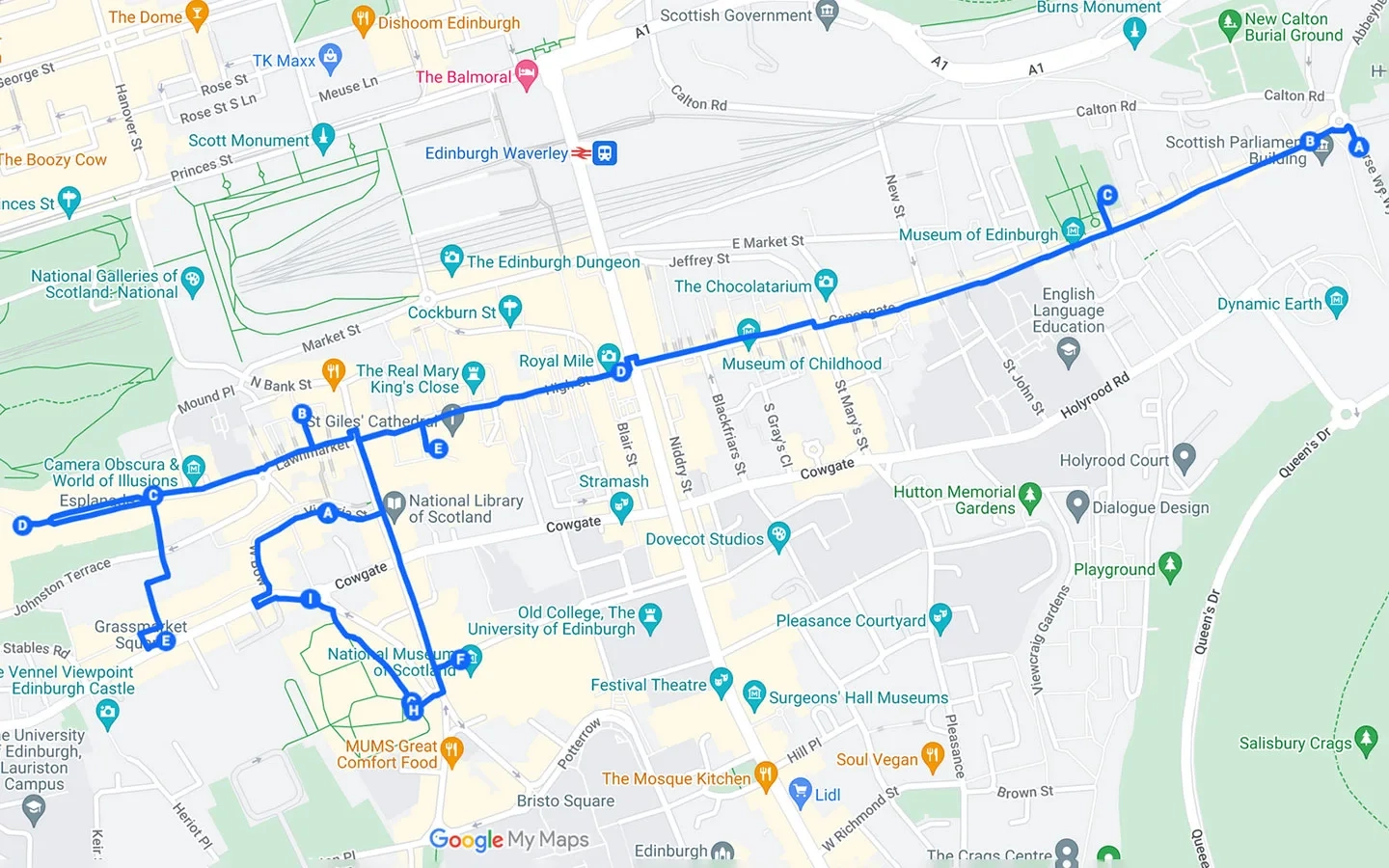 Free Self guided Edinburgh Old Town And Royal Mile Walking Tour with Map  Free Self guided Edinburgh Old Town And Royal Mile Walking Tour with Map