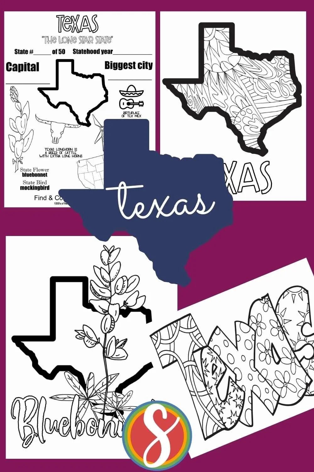 Free Texas Coloring Pages Stevie Doodles