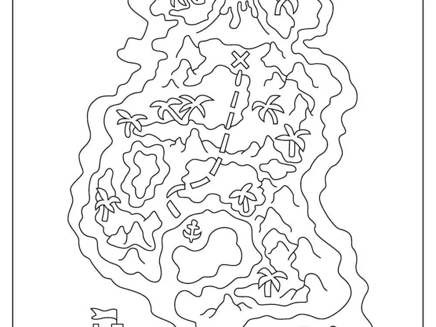 Free TREASURE MAP Coloring Pages For Download Printable PDF