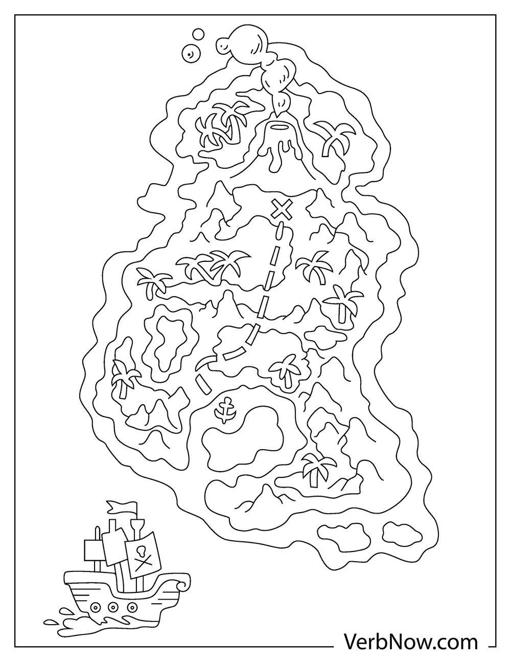 Free TREASURE MAP Coloring Pages For Download Printable PDF 