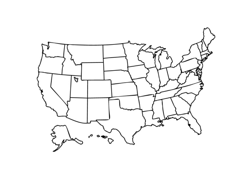 Free USA Map Vector Transparent Template To Edit Online