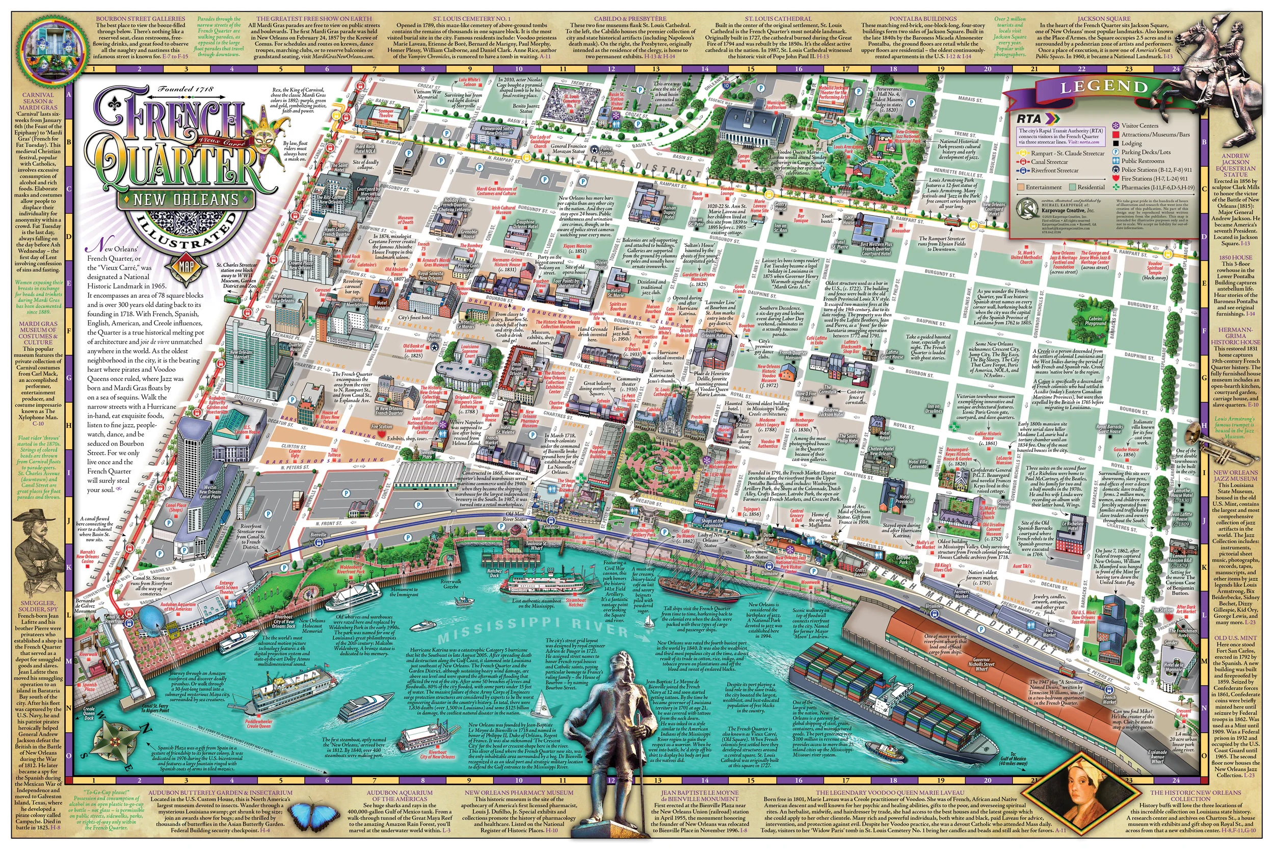 East French Quarter New Orleans Printable Map