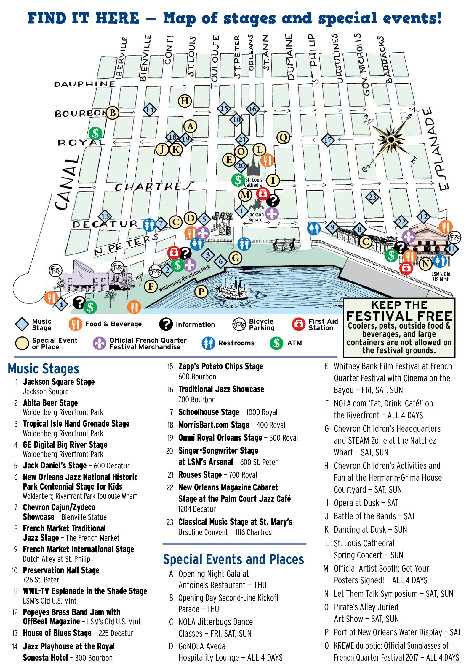 Printable Annotated French Quarter Map