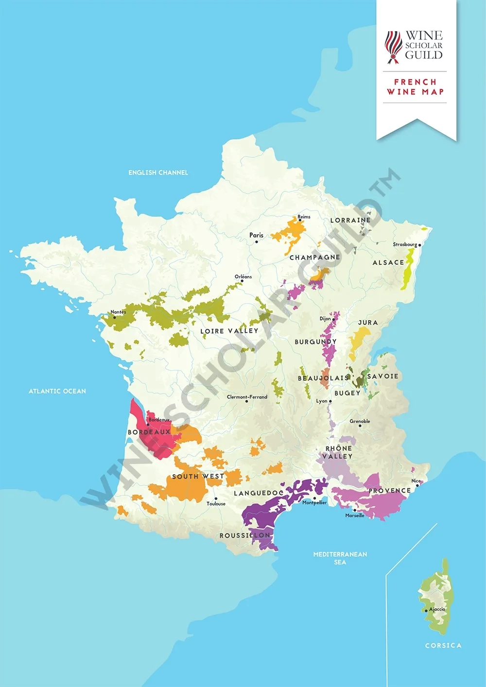 French Wine Regions Map Printable