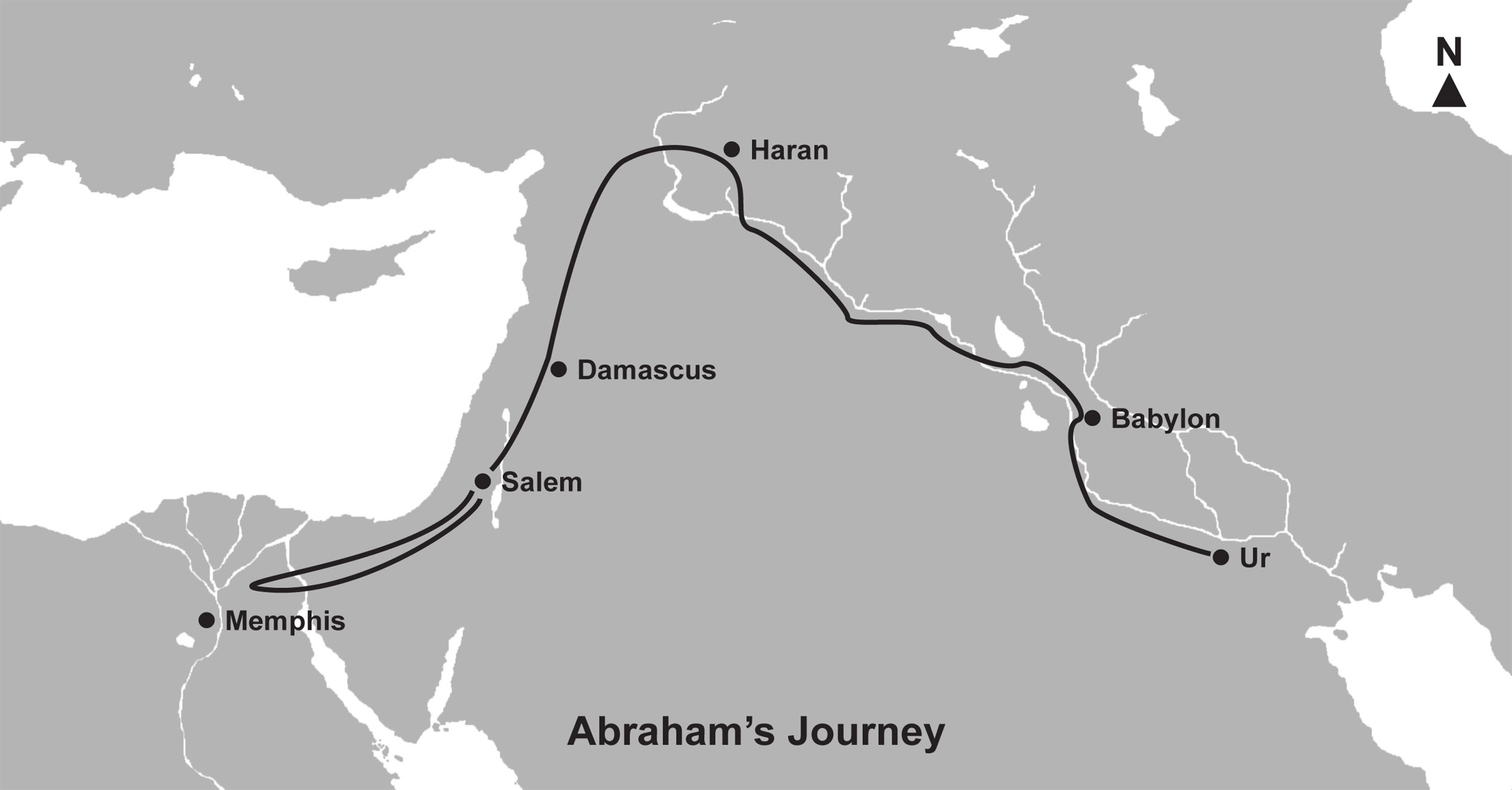 Printable Map Of Abraham S Journey Printable Map Of Abraham S Journey