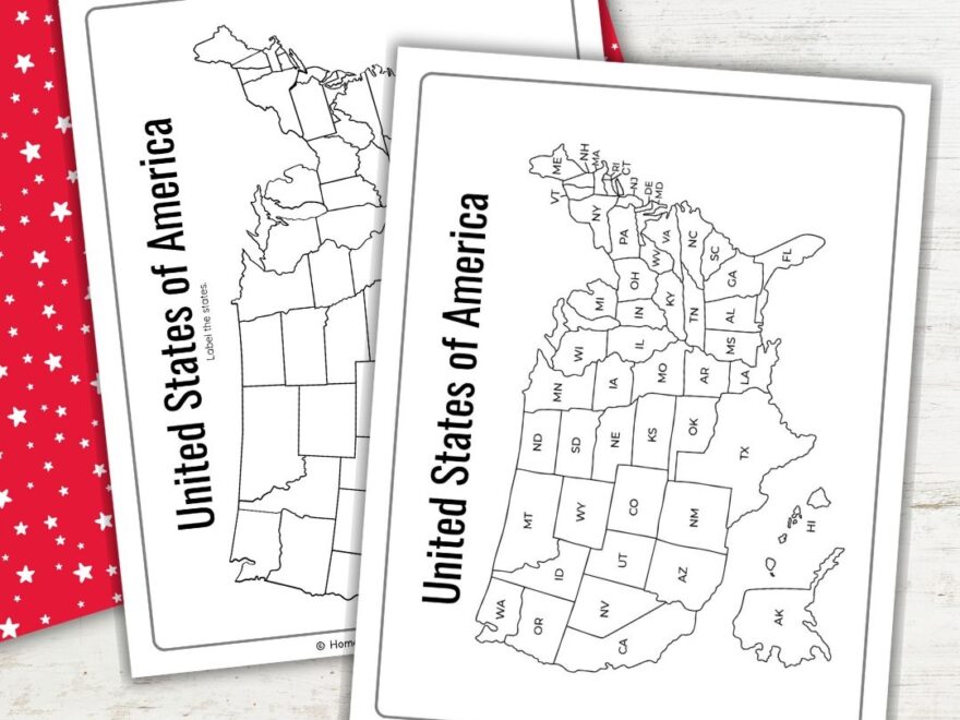 Fun Map Of The 50 States Printable For Kids To Label