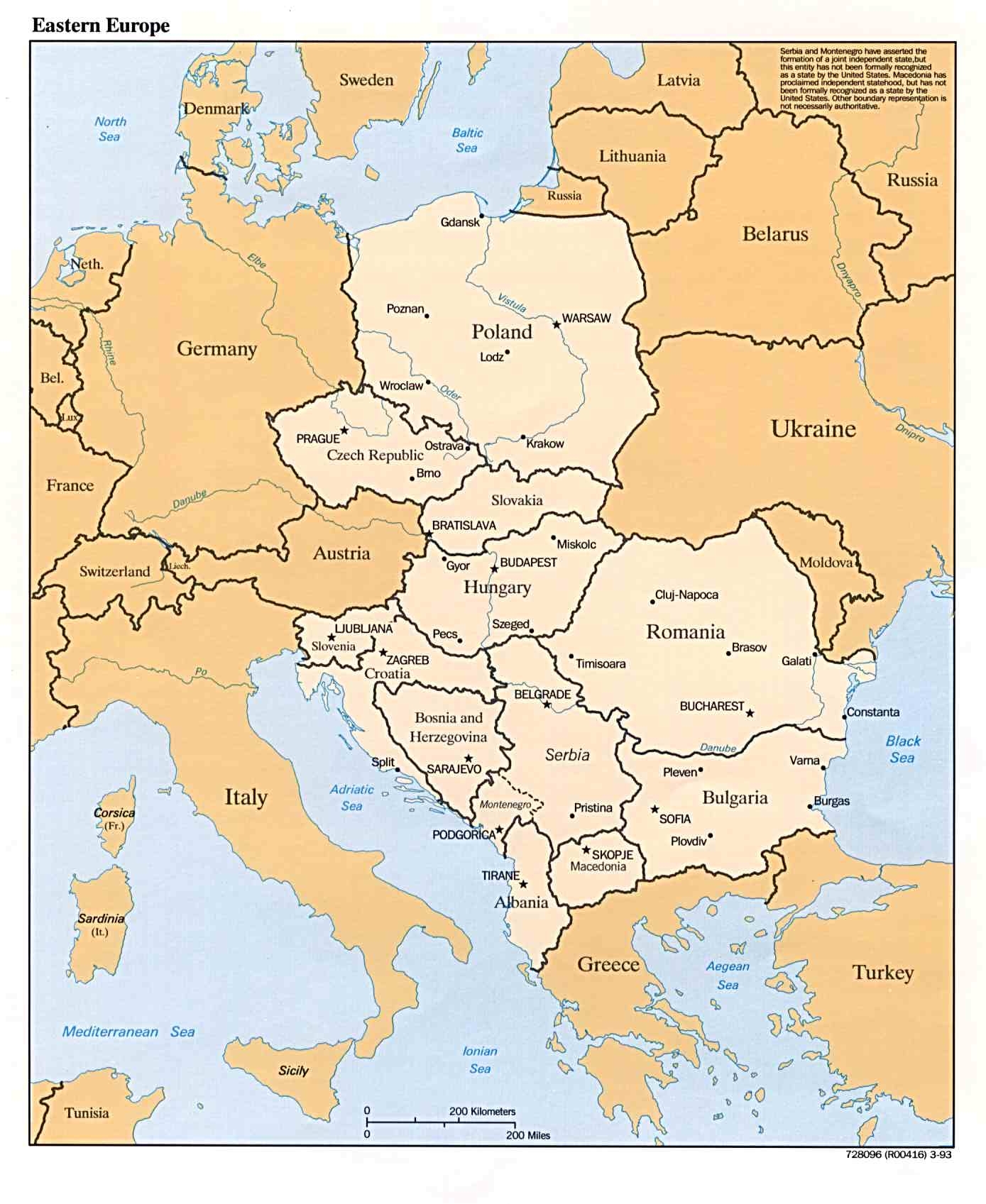 General Map Of Eastern Europe General Map Of Eastern Europe