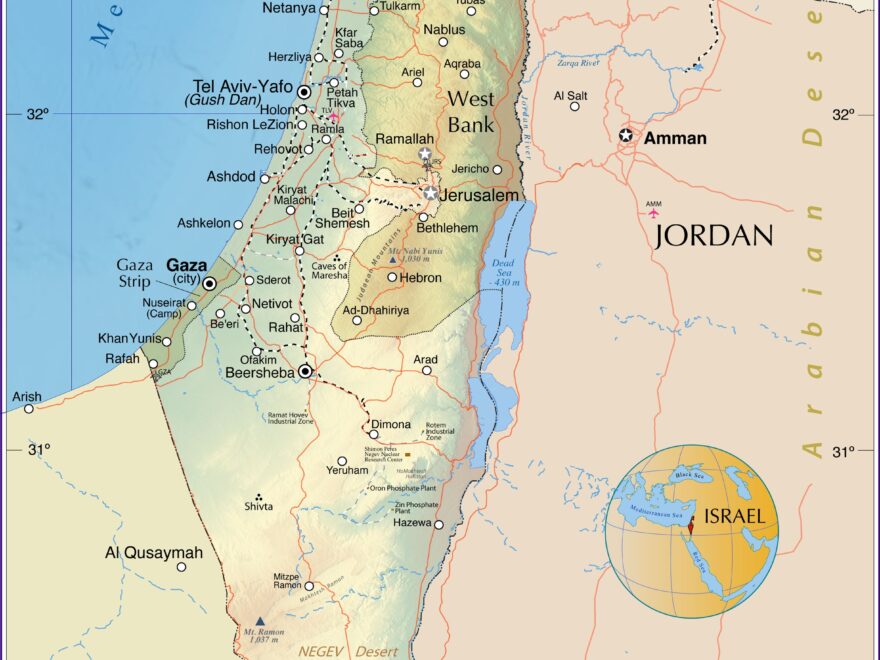 General Map Of Israel Nations Online Project