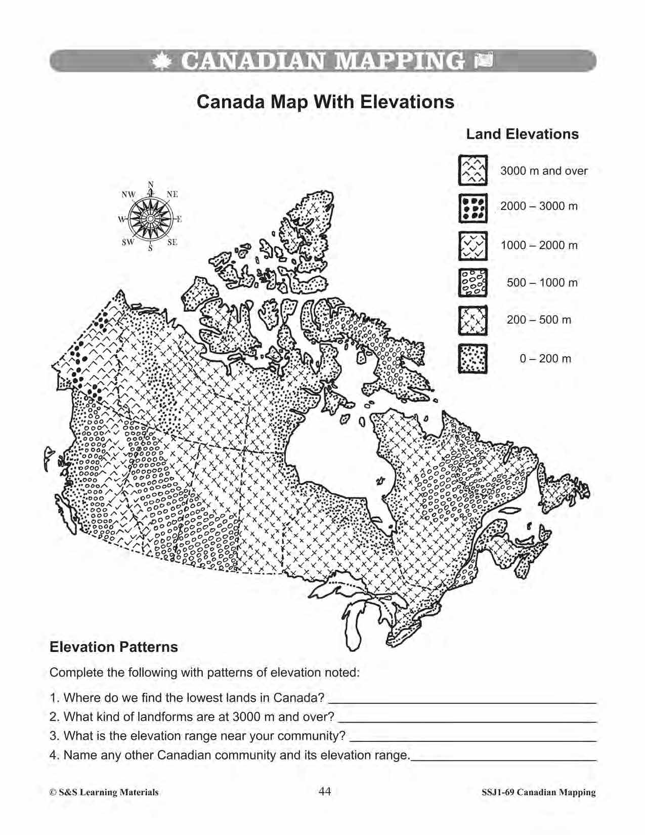 Map Of Canada Worksheet Printable