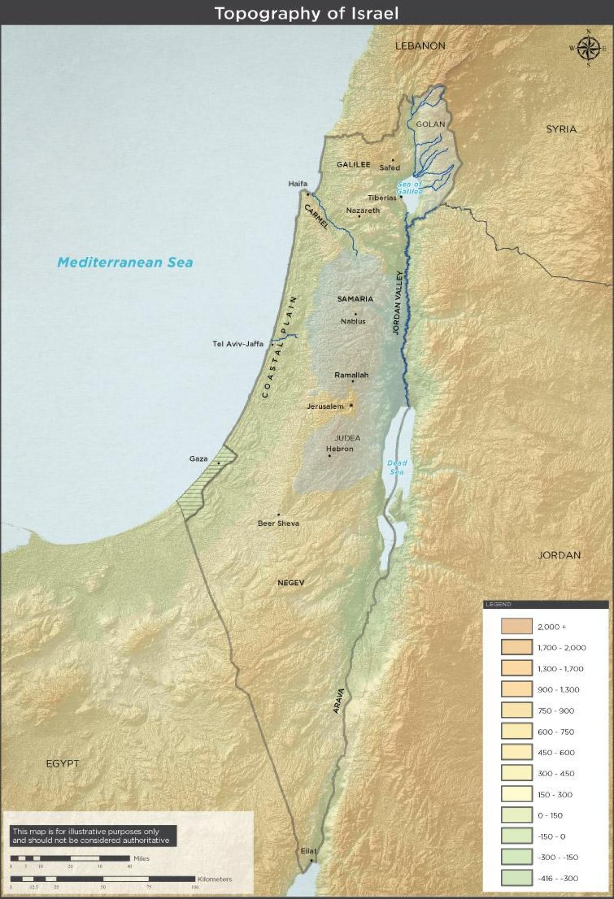 Geographical Map Of Israel Topography And Physical Features Of Israel