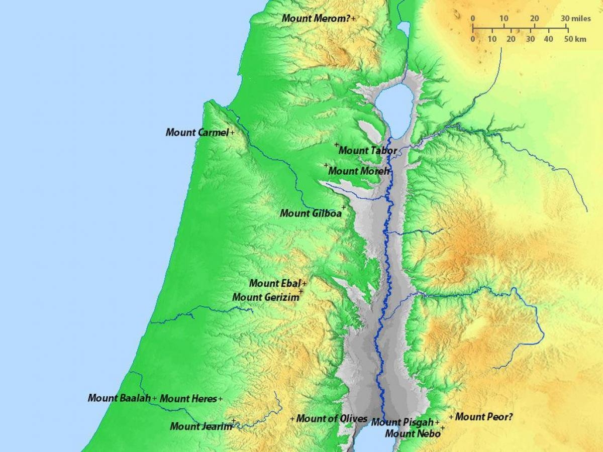 Printable Physical Map Of Israel Printable Physical Map Of Israel