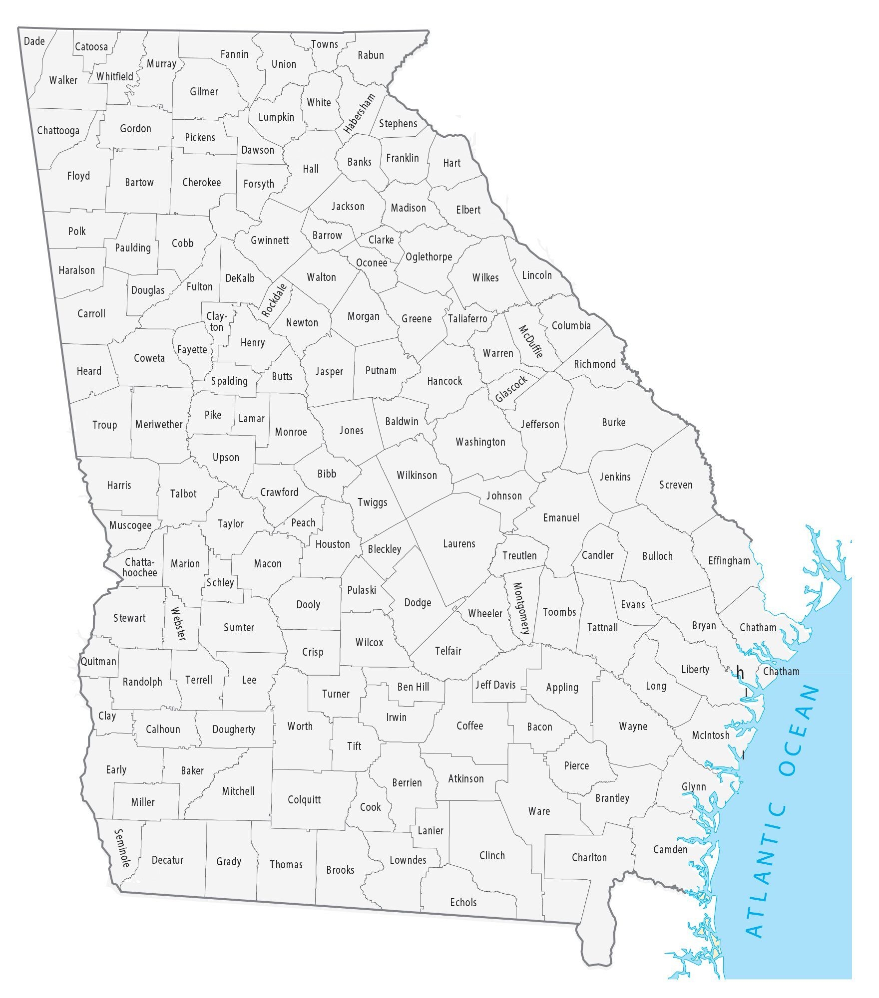Georgia County Map GIS Geography