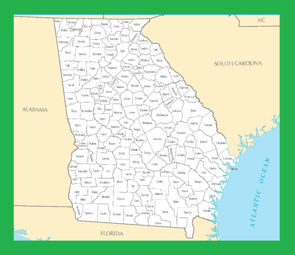 Large Printable Map Of Georgia