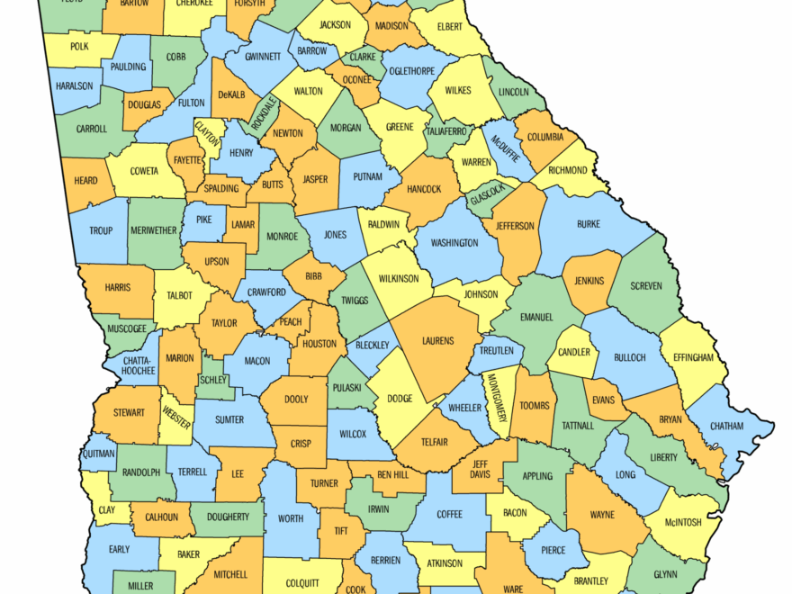 Georgia County Map Printable State Map With County Lines Free Printables Monograms Design Tools Patterns DIY Projects