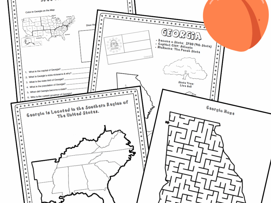 Georgia Geography For Kids Printable State Learning Pack Teach Beside Me