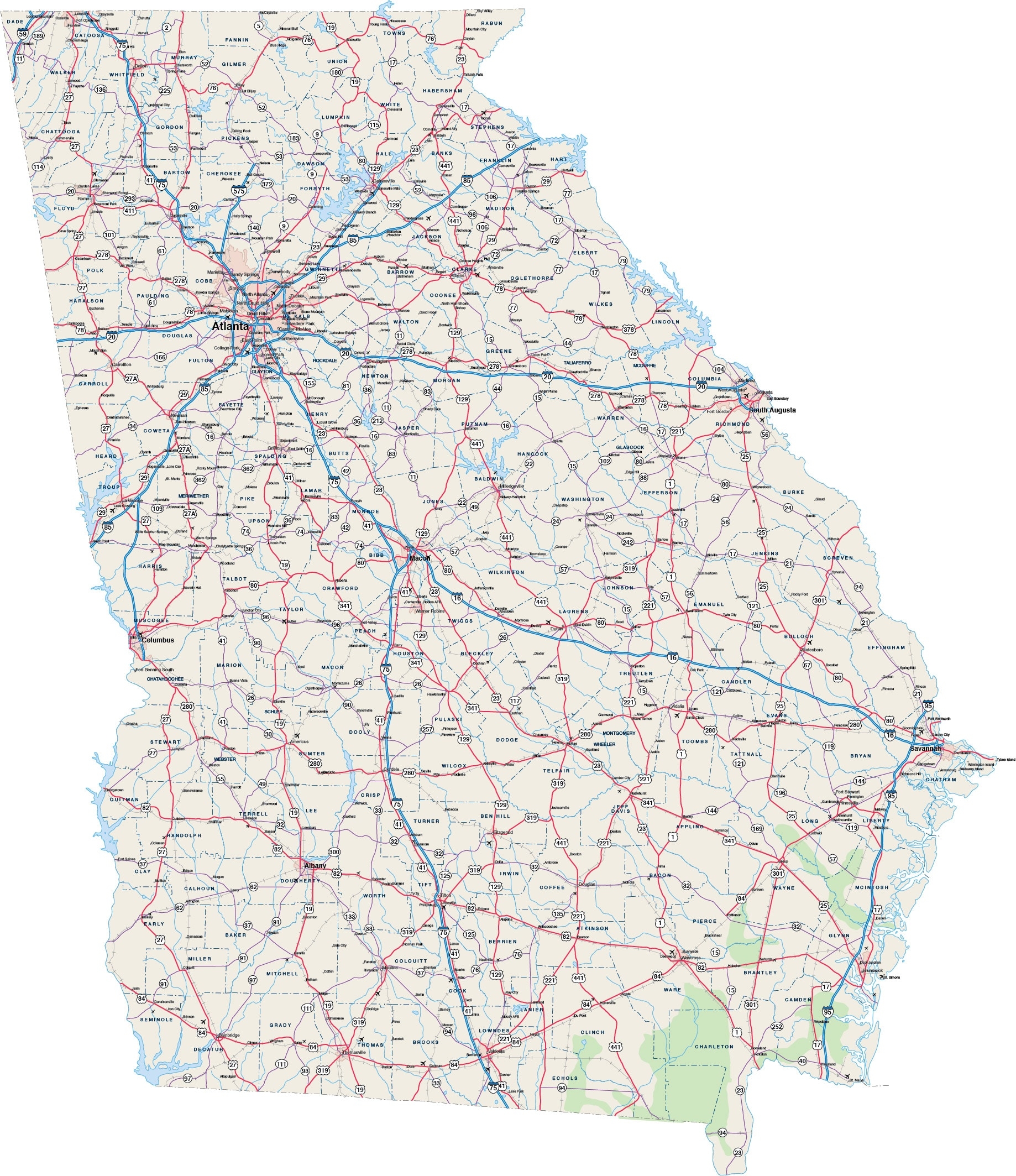 Gis Printable Georgia Map