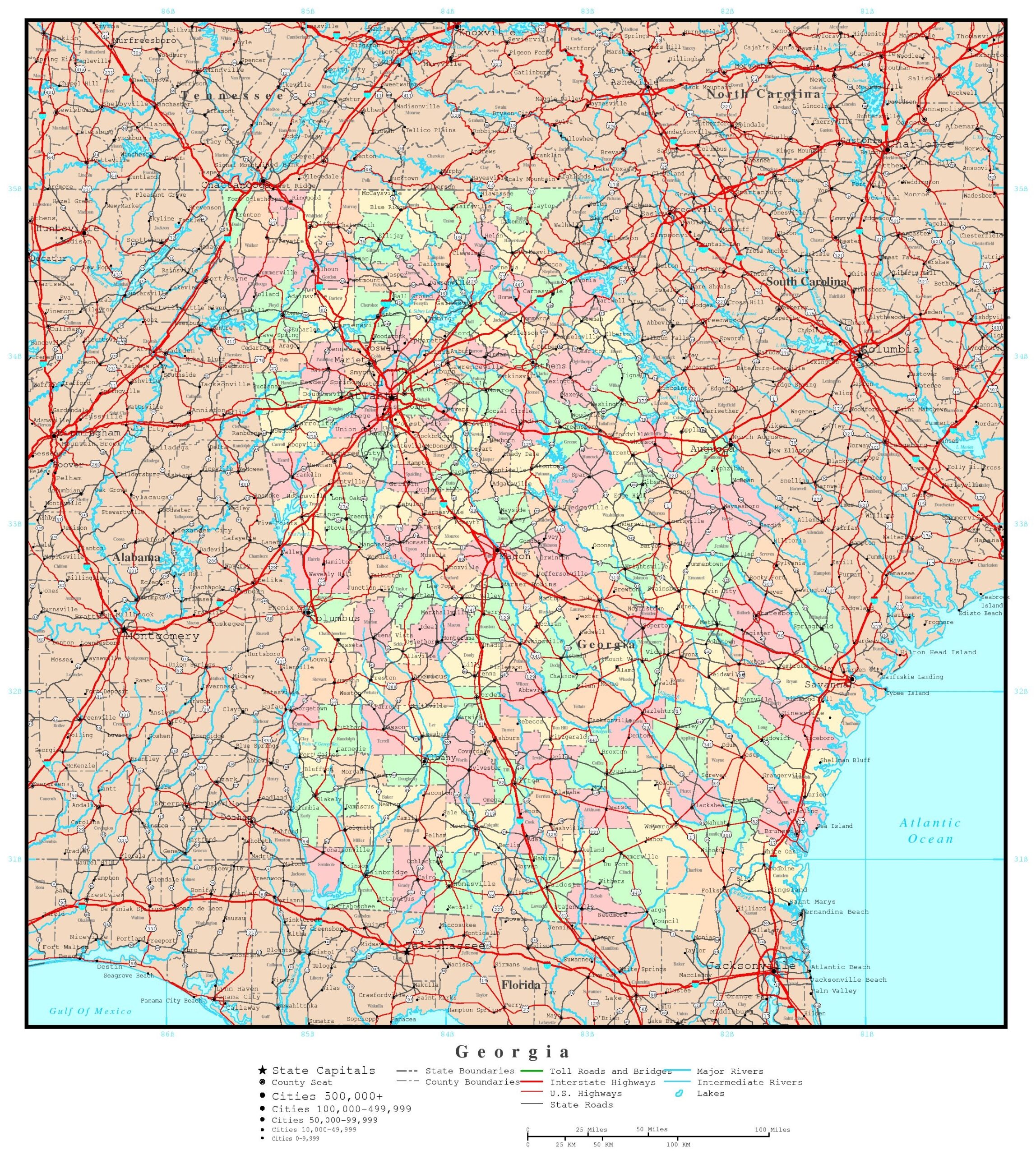 Region 4 Georgia Map Printable