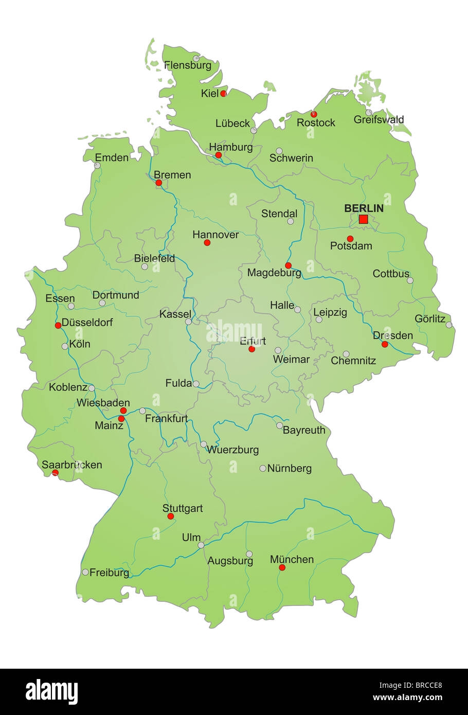 Printable Map Of Germany With Cities