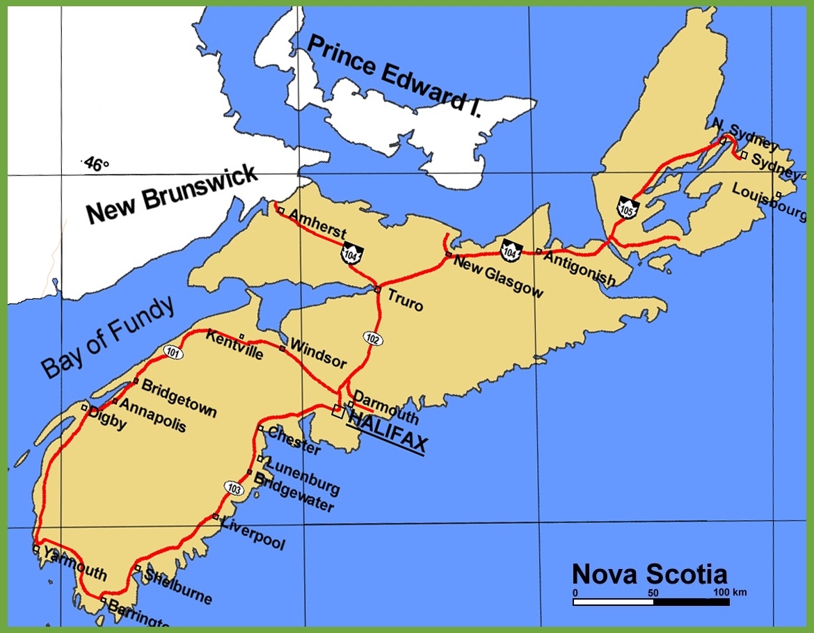 Get On The Road With Our Nova Scotia Highway Map Canada Maps