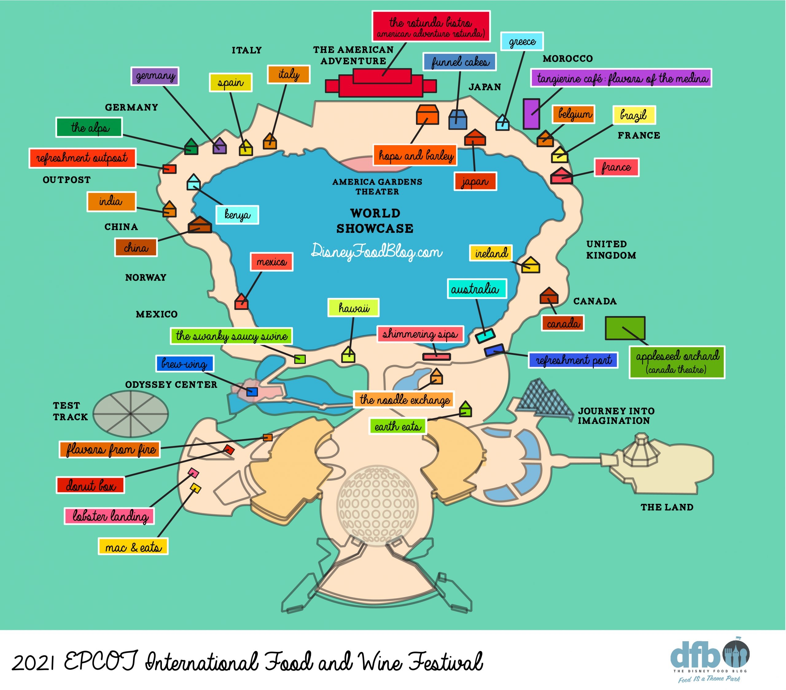 Get Your FREE DFB Exclusive 2021 EPCOT Food Wine Festival Printable Map Here The Disney Food Blog