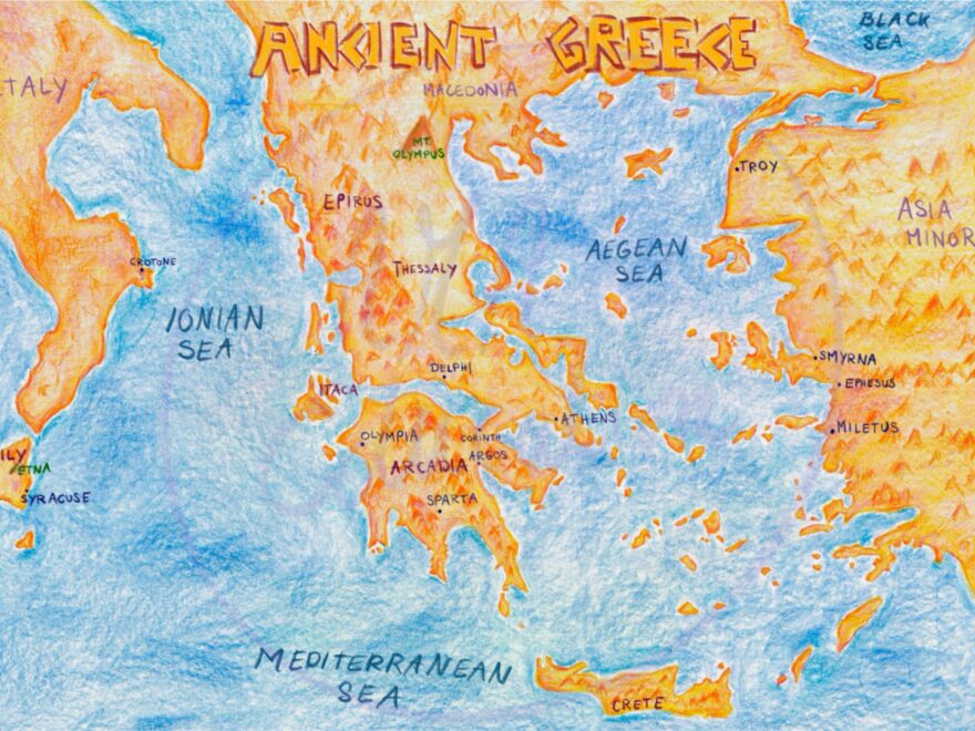 Giant Ancient Greece Map Printable English And TO FILL Version educational Purpous Etsy