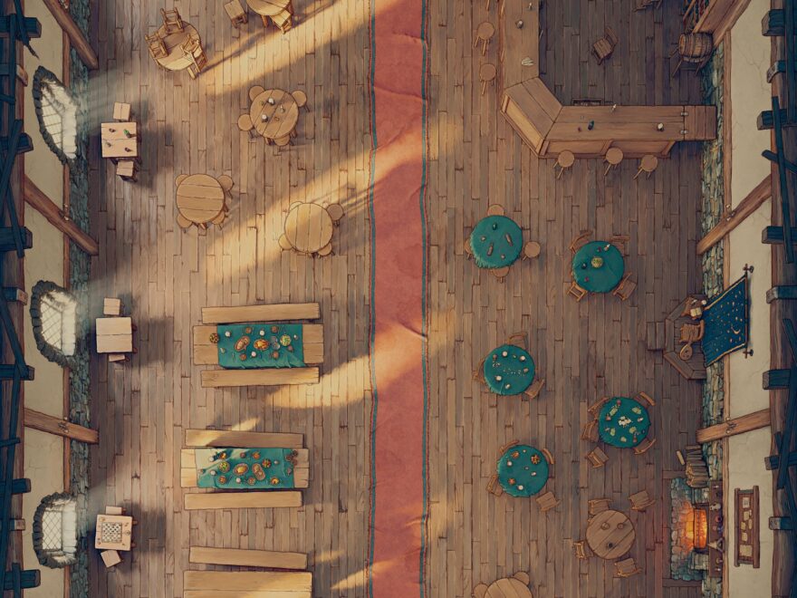 Giant Elk Tavern 24x36 Battlemap OC R DnD